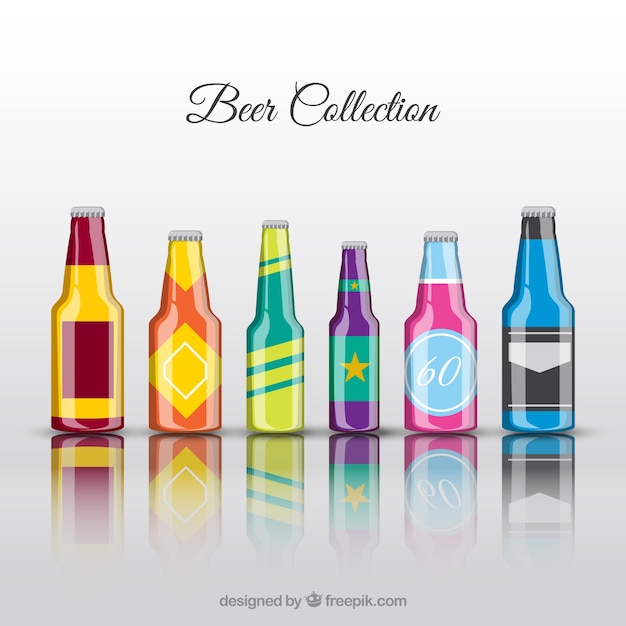 Free Vector modern beer bottles