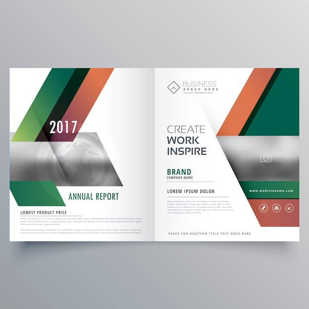 Free Vector modern bifold business brochure design