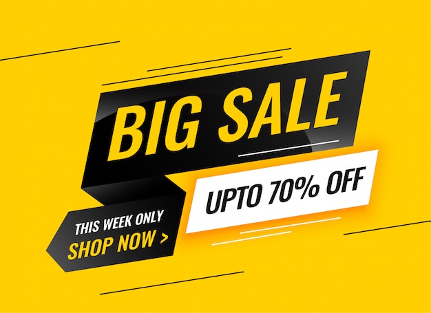 Modern big sale yellow banner design