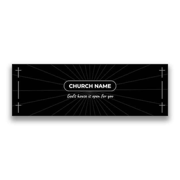 Free vector modern black church twitter header