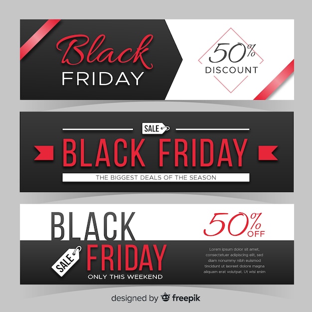 Modern black friday banners with elegant style