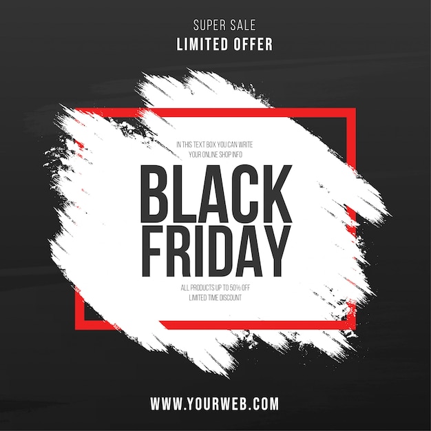 Modern Black Friday Brush Stroke Background