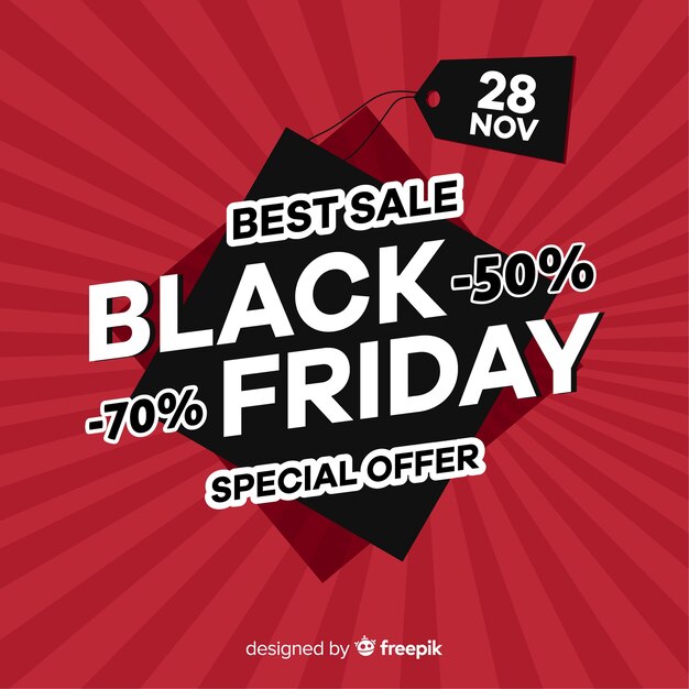 Modern black friday composition with flat design