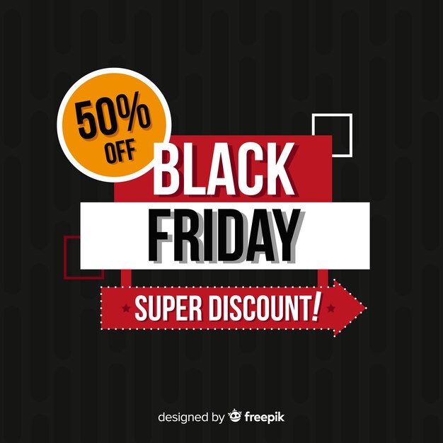 Modern black friday composition with flat design