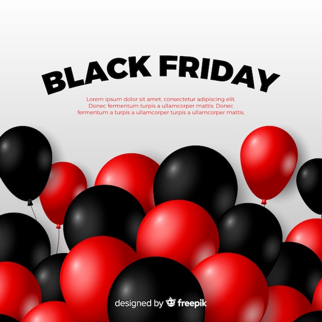 Free Vector modern black friday composition with realistic balloons