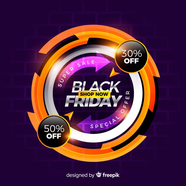 Modern black friday composition with realistic design