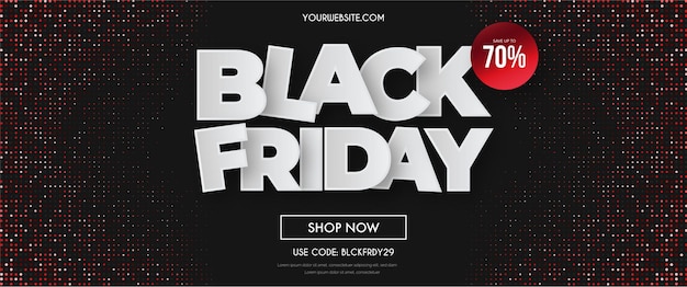 Modern Black Friday Sale Background with Abstract Red Dots