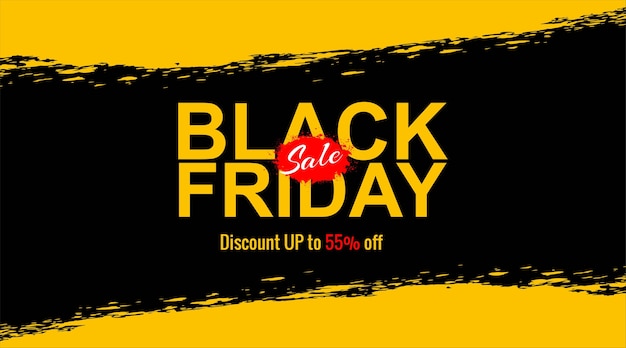 Free Vector modern black friday sale with brush stroke design