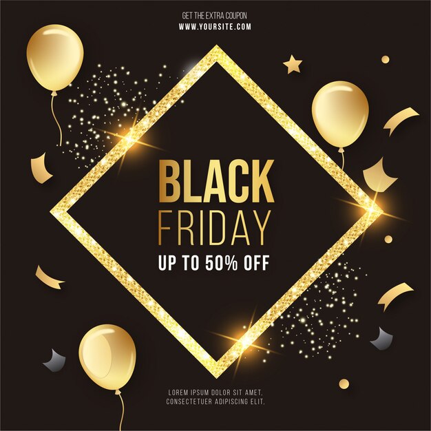 Modern Black Friday Sale with Gold Frame