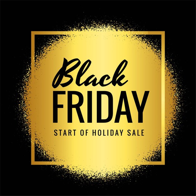 Modern black friday sale with golden grunge card