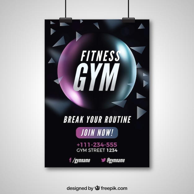 Modern black gym cover template