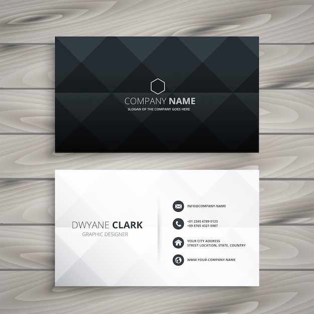 Modern black and white business card design