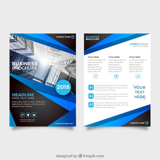 Modern blue and black business flyer template