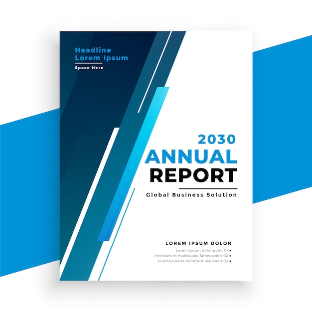 Modern blue business annual report brochure template