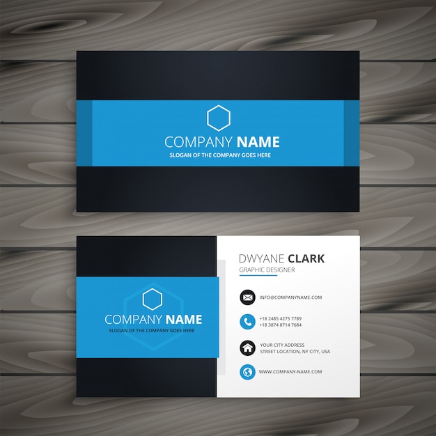 Modern blue business card template