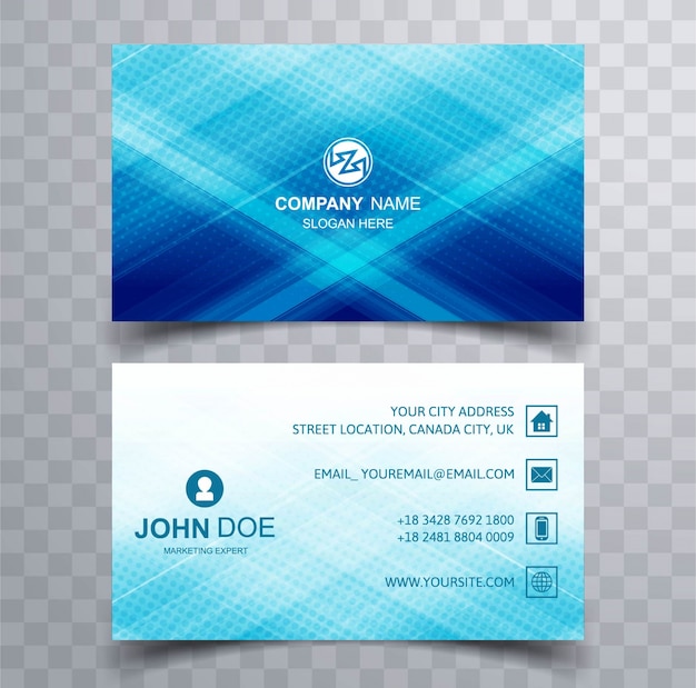 Modern blue business card