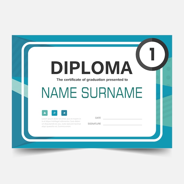 Modern blue diploma illustration