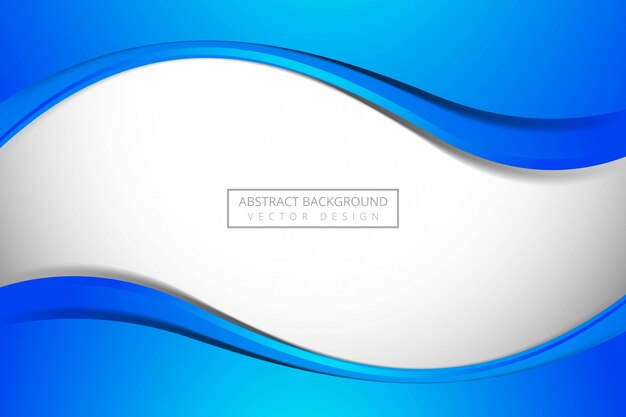 Modern blue flowing business wave background