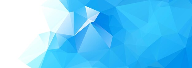 Modern blue low poly triangle shapes banner background