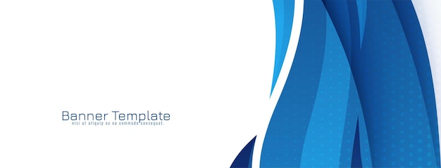 Modern blue wave design concept banner template vector