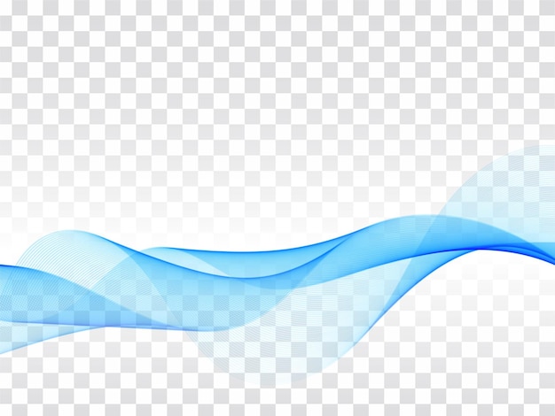 Modern blue wave stylish transparent background vector