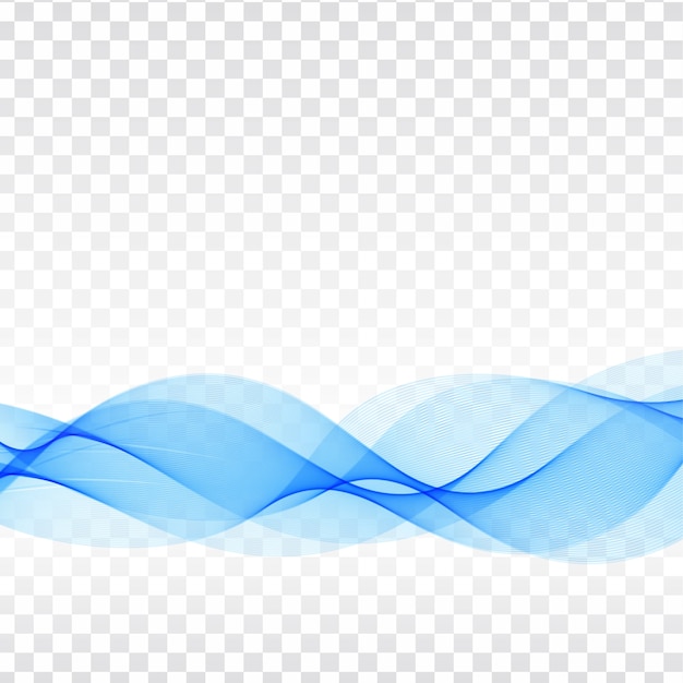 Free Vector modern blue wave transparent background