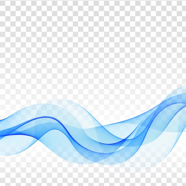 Modern blue wave transparent background