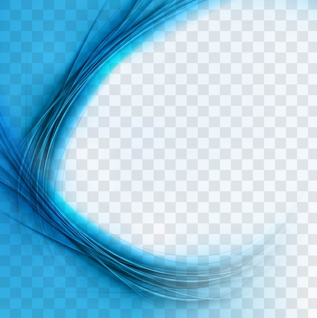 Modern blue wavy transparent background