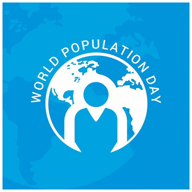 Modern blue world population day design