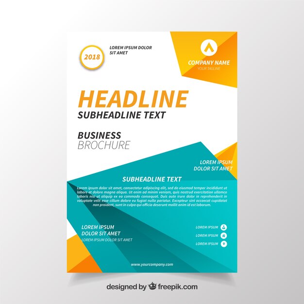 Modern blue and yellow business cover template