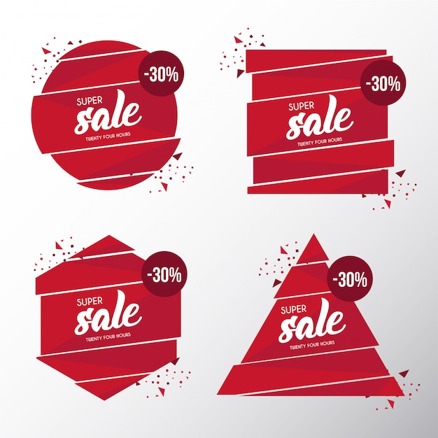 Free Vector modern broken banner sale template