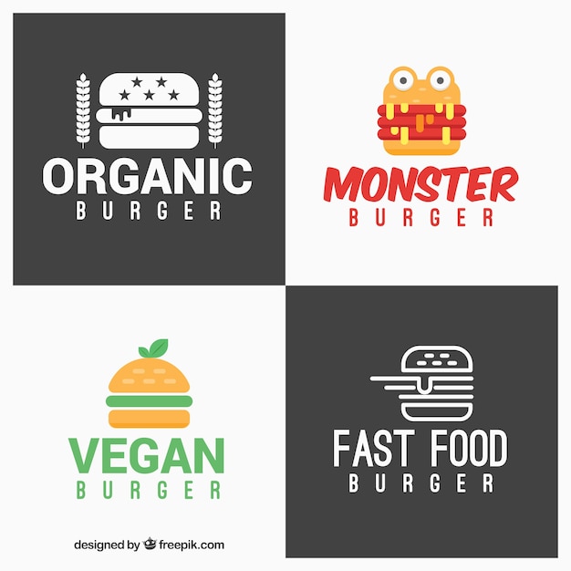 Free Vector modern burguer bar logos