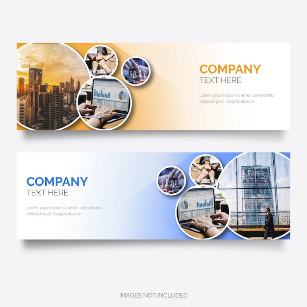 Free Vector modern business banner with circle shapes