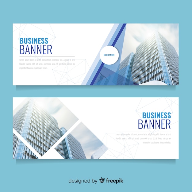 Modern business banners with photo