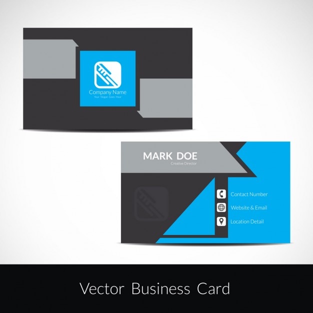 Free Vector modern business card in color grey and blue