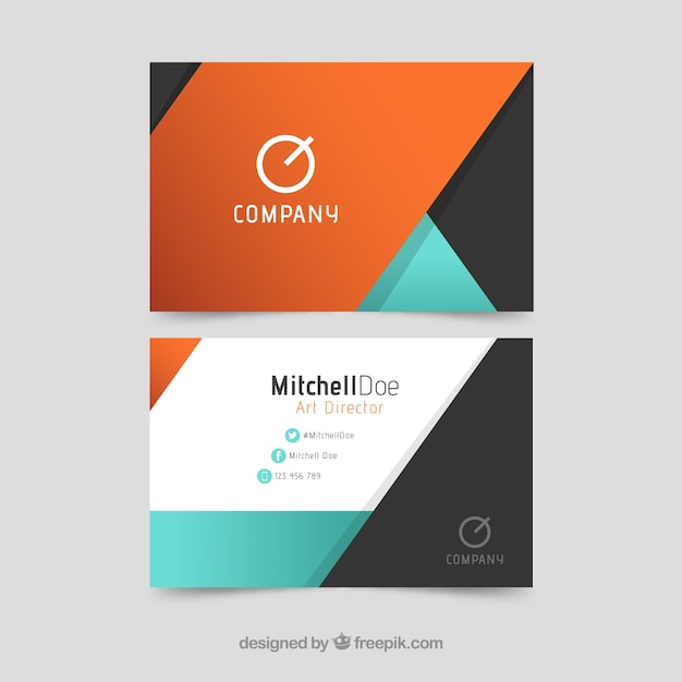 Modern business card colorful abstract