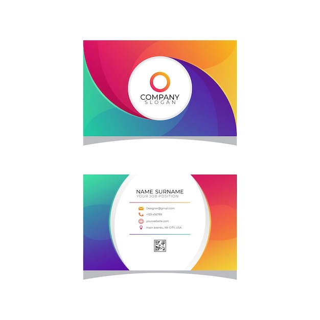 modern business card design circle gradient