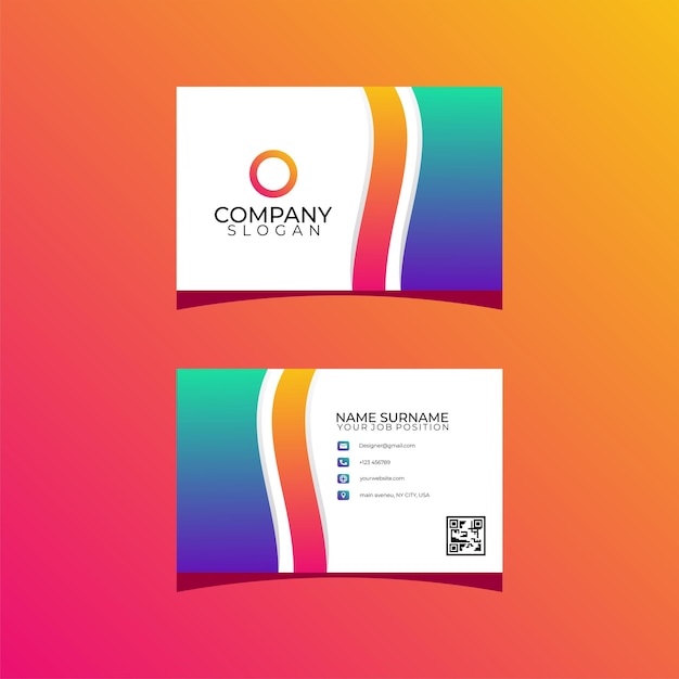 modern business card design cool gradient