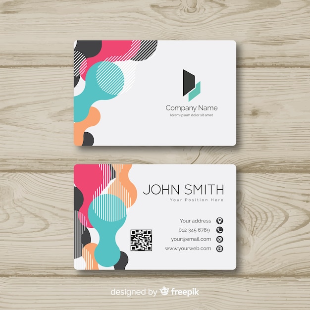 Free Vector modern business card template with abstract design