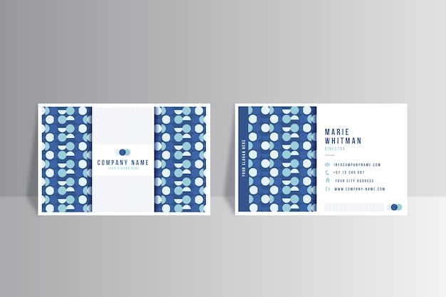 Free Vector modern business card template with blue shapes