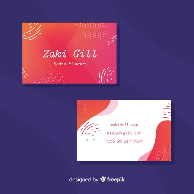 Modern business card template with colorful style