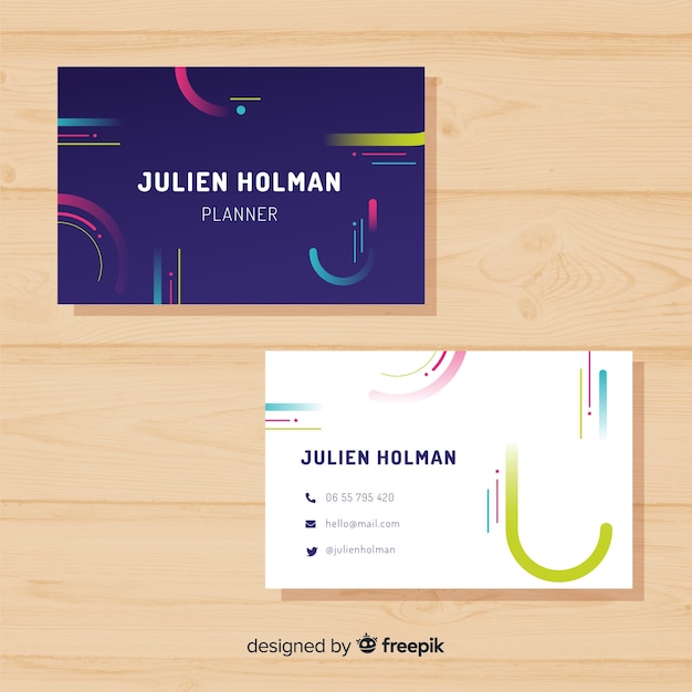 Modern business card template with colorful style