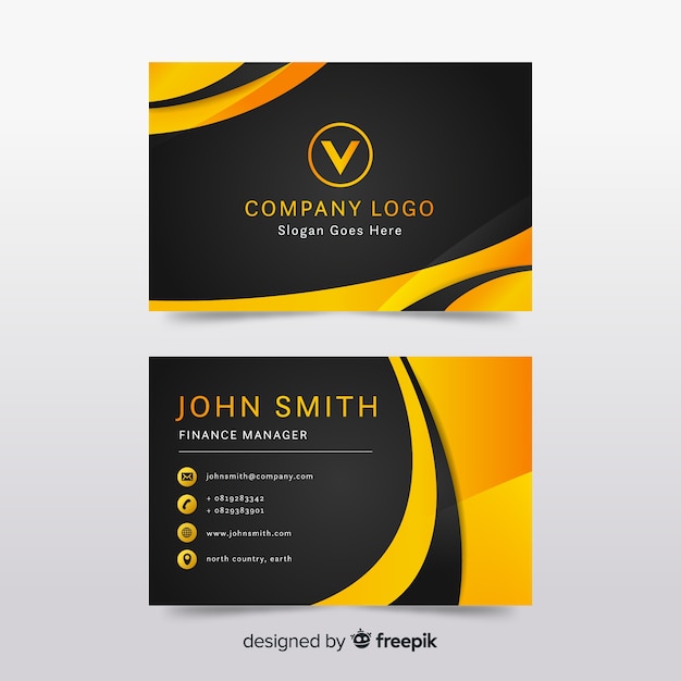 Modern business card template with elegant style