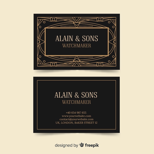 Modern business card template with elegant style