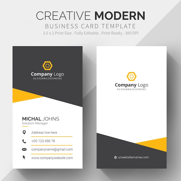 Free Vector modern business card template with flat design