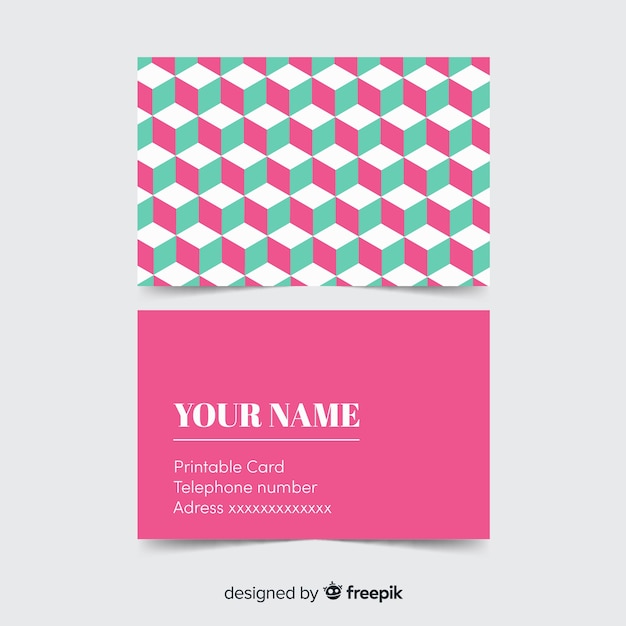 Modern business card template with geometric design