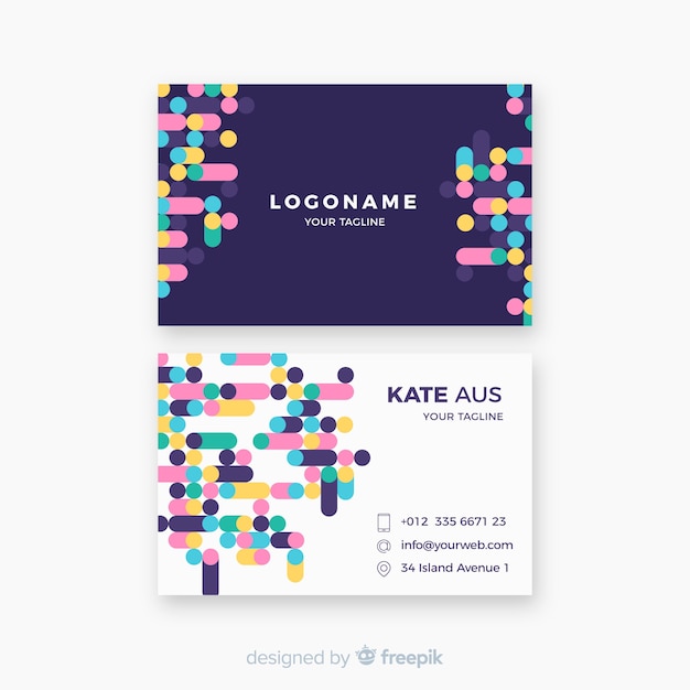 Free Vector modern business card template with geometric design