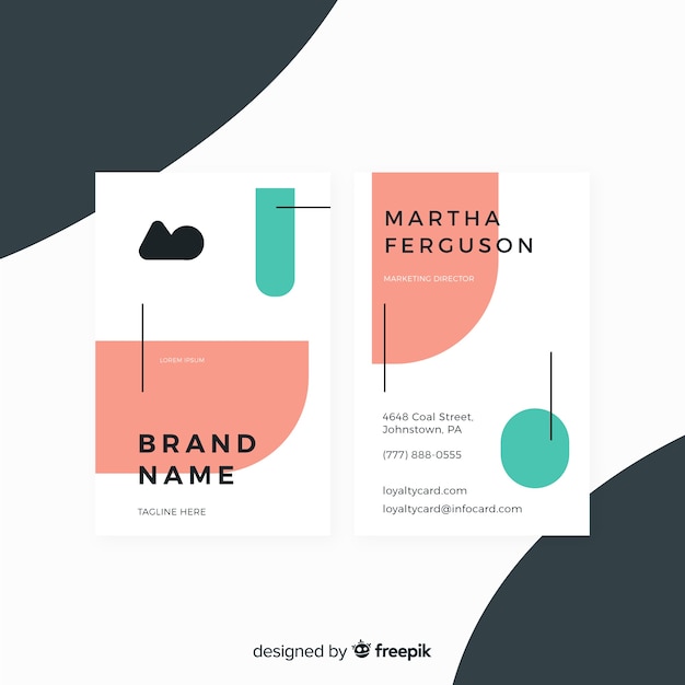 Free Vector modern business card template with geometric design