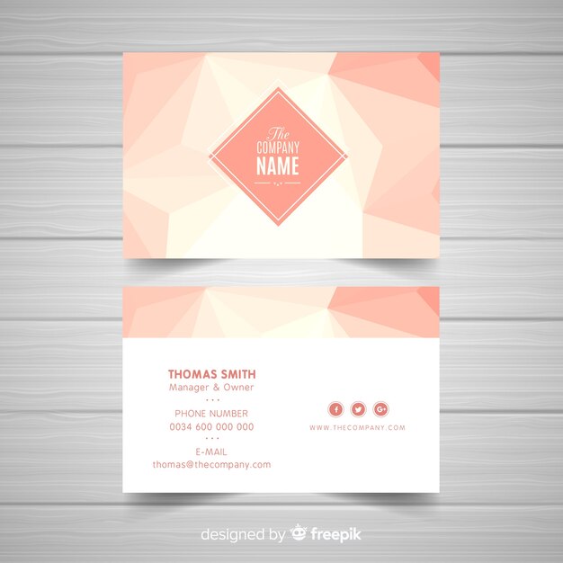 Modern business card template with geometric shapes