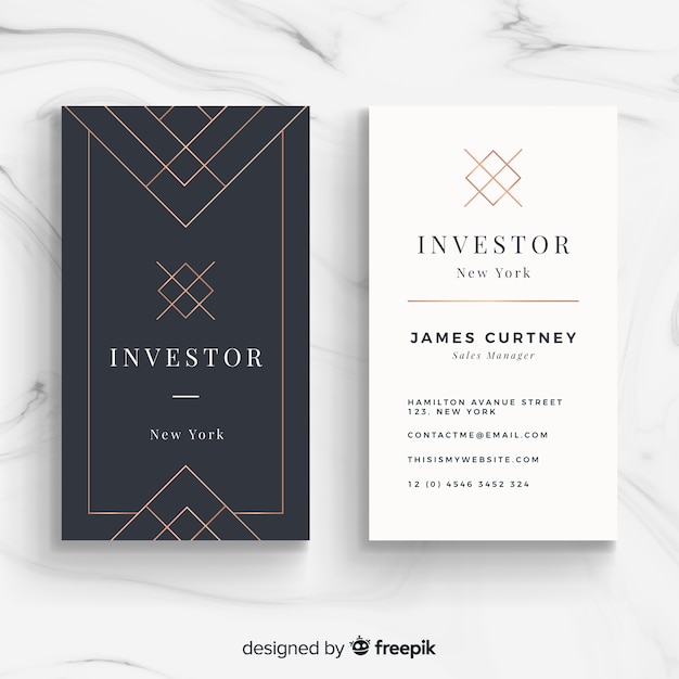 Modern business card template with geometric shapes